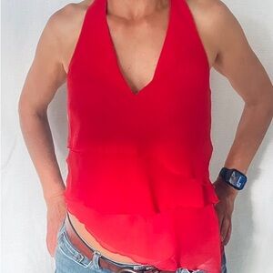 Thin red blouse